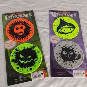 NEW Reflectables Halloween Reflector Stickers Witch Cat Skull Be‎ seen at night